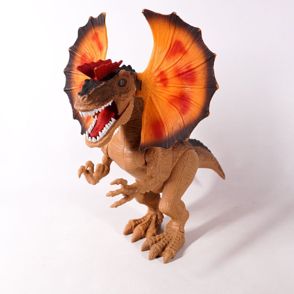 Dilophosaurus Raptor Action Figure Toy Dinosaur Dino Lights Sounds *Untested*